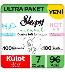 Sleepy 7 Beden Külot Bez Natural Double Soft Ultra Paket 48x2 96 Adet