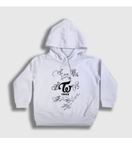 Presmono Unisex Çocuk Beyaz Signs K-Pop Twice Kapüşonlu Sweatshirt 281677tt (Beyaz)