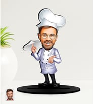 Kişiye Özel Aşçı   Karikatürlü  Mdf Biblo (Çok Renkli)