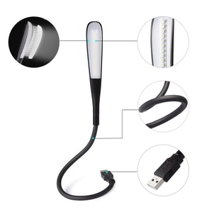 PowerMaster PM-24561 14 Ledli Siyah Esnek Usb Led Lamba