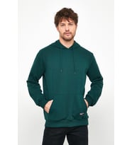 Erkek Koyu Yeşil Basic Kapüşonlu Regular Fit Normal Kesim 2 İplik Kumaş Günlük Sweatshirt