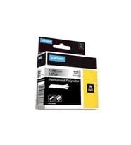 Dymo Rhinopro Sabitpolyester 12 mm x 5.5 metre Metalik Gri/Siyah 18486