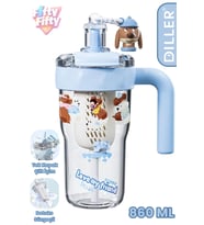 DILLER 860 ML Pipetli & Rahat İçim Çift Kullanım Tritan Su matarası Suluk -FFD860ML3RENK
