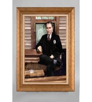 Çerçeveli Paspartulu Atatürk Tablo a26 (Gold)