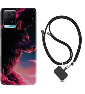 Vivo Y11S Y21S Y20 Y20S Y70 Kılıf Boyun Askılı Silikon Wolf and Moon 1380