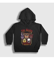 Presmono Unisex Çocuk Siyah Faces Fnaf Five Nights At Freddy's Kapüşonlu Sweatshirt 469307tt