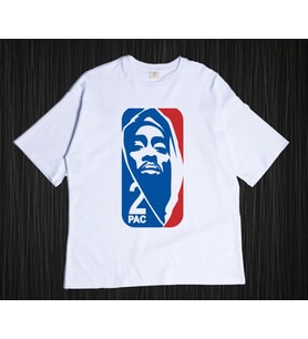 Unisex NBA 2PAC  Oversize Tshirt (Beyaz)