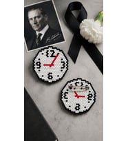 Miyuki Boncuk El Yapımı 10 Kasım Saat Atatürk Broş - Yaka İğnesi (Çok Renkli)