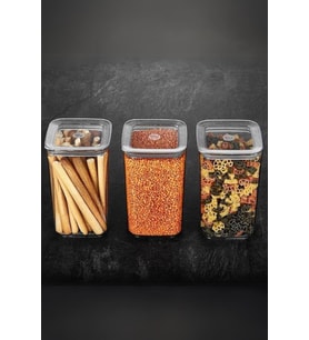 Sude Kare Saklama Kabı 3 X 1200 Ml, Şeffaf