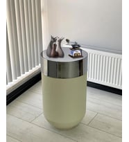 Dekoratif Krom Darbuka Beyaz Sehpa 70cm