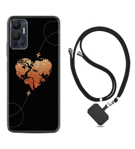 Infınix Hot 12 Kılıf Silikon Boyun Askılı İpli Desenli Silikon Plane Heart 1721