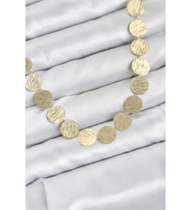 Yuvarlak Plaka Model Gold Renk Kadın Kolye