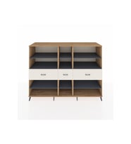 Kronos Dolap 9 Raflı 3 Çekmeceli  220x59x163 Çam-Antrasit/Aytaşı