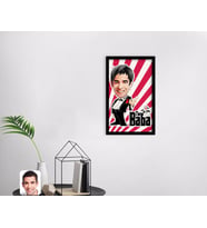 BK Gift Kişiye Özel Godfather Baba Karikatürlü Dekoratif Ahşap Siyah Çerçeveli Tablo-1