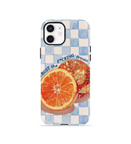 iPhone 11 Vorian Çift Katmanlı MagSafe Kılıf Orange Press Collage
