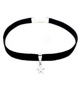 Siyah Renk Kadın Kadife Yıldız Choker