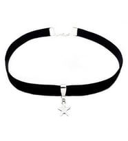Siyah Renk Kadın Kadife Yıldız Choker