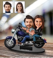 Kişiye Özel Motorcu Çift Tasarımlı Karikatür Biblo
