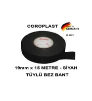 Coroplast 10 Adet Bez Bant Tüylü Yanmaz Kumaş Kablo Sarma Bantı 19mm 15mt