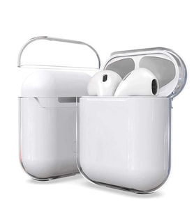MobaxAksesuar Apple Airpods 1. / 2. Nesil ile uyumlu Kılıf Sert PC Şeffaf Case 1 (Renksiz)