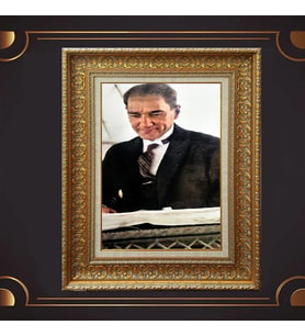 ÖZEL SERİ ALTIN VARAKLI ATATÜRK TABLO S977