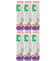 (6 Adet) Şavk 5,5W (37W) Sarı Işık (3000K) E14 Duylu (İnce Duy) Led Kıvrık Ampul