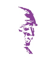 Atatürk Silüet Sticker17x17 Cm Mor