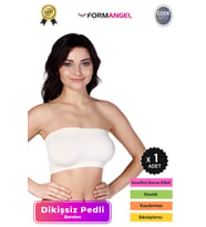 #Bandeo Seamless Toparlayıcı Kadın Basic Örme Dikişsiz Pedli Bandeo Büstiyer - 1 Adet