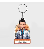 Karikatürlü - Yakışıklı Çocuk Doktoru İsimli Anahtarlık