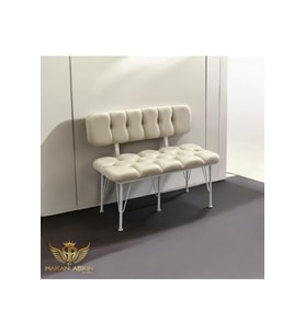Ekru Renk Kumaş Sırtlı Bench Bank
