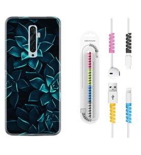 Oppo Reno 2Z 4 Lite 4 Pro 5 6 7 A31 Kılıf Kablo Koruma Spiral Silikon Mistik Çiçekler 1650