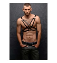 Erkek Göğüs Üzeri Deri Harness (Kırmızı)
