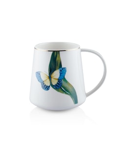 The Mia Folium Blue Porselen Kupa KPA0262 340 cc (Çok Renkli)