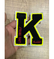 11X9 CM DOKUMA KABARTMA K HARFİ ARMA APLİKE DİKİŞ AKSESUARI