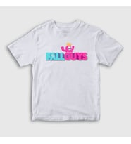 Presmono Unisex Çocuk Beyaz Logo V2 Oyun Fall Guys T-Shirt 361187tt