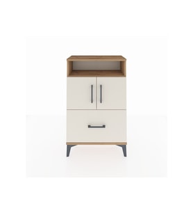 Arges Komodin 2 Raflı Tek Çekmeceli 2 Kapaklı 60x30x96 Çam-Aytaşı
