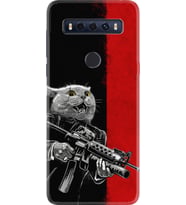 TCL 10 SE Kılıf Silikon Desen Çılgın Kedi 1674