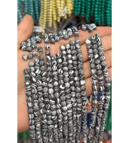 Malakit Taşı Küre Kesim Parlak Beyaz 6mm Doğal Taş Dizi [B+]