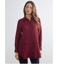 LCWAIKIKI Classic Bordo Dokulu Kadın Gömlek Tunik