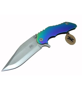 Gear Wl 9115 Outdoor Çakı 23 Cm - Metal Gökkuşağı Sap, Otomatik, Kılıflı
