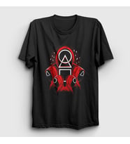 Presmono Unisex Siyah Guards Squid Game T-Shirt 260481tt