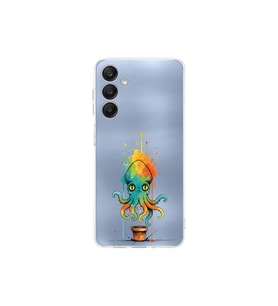 Samsung Galaxy A24 ile uyumlu Splash ahtapot tasarımlı şeffaf silikon kılıf
