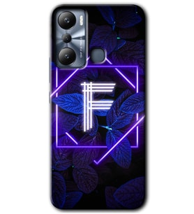 İnfinix Hot 20i Kılıf HD Desen Baskılı Kılıf - Dark Neon Yaprak F Harfi