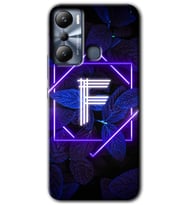İnfinix Hot 20i Kılıf HD Desen Baskılı Kılıf - Dark Neon Yaprak F Harfi