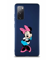 Samsung Galaxy S20 FE Soft Premier Kapak Minnie Mouse-D Tasarımlı Silikon Kılıf - Lacivert (Şeffaf)