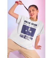 Tasarım Billie Eilish Baskılı Unisex Oversize Şarkıcı Tişört