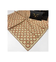 Geometrik Desen Black Seri Twill Eşarp Eşarp Askısı ile Birlikte 90x90 cm Bej-90