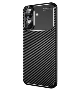 Realme Note 60 Kılıf Auto Focus Karbon Kapak - Siyah