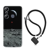 Infınix Hot 20i Kılıf Silikon Boyun Askılı İpli Desenli Silikon Astronoot Red Baloon 1608