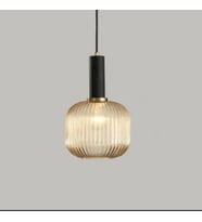 Rsylight Rustik Dekoratif Metal Modern Siyah Opal Bal Camlı Camlı Tekli  Avize